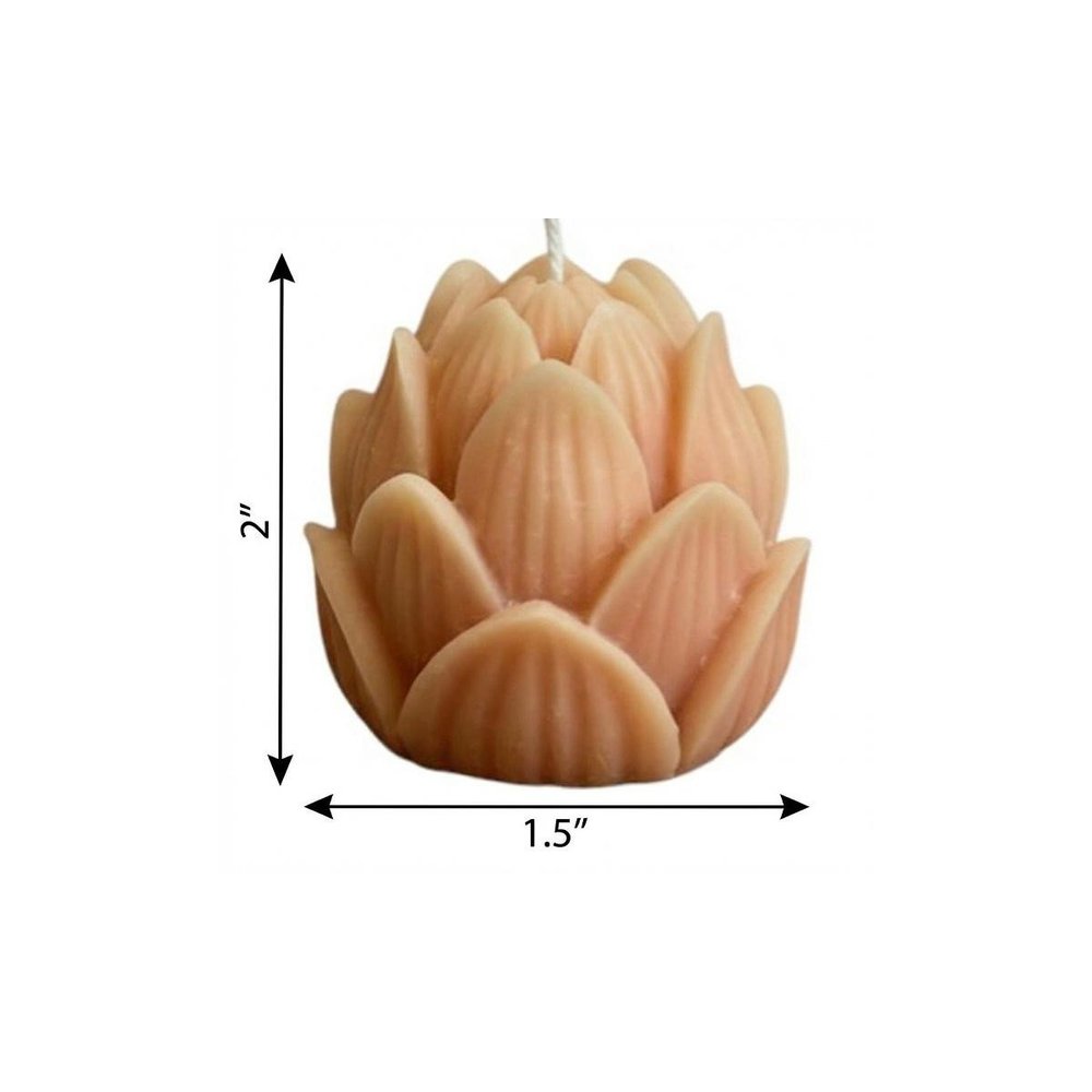 2" Orange Lavender And Sage Scented Dimensional Flower Candle