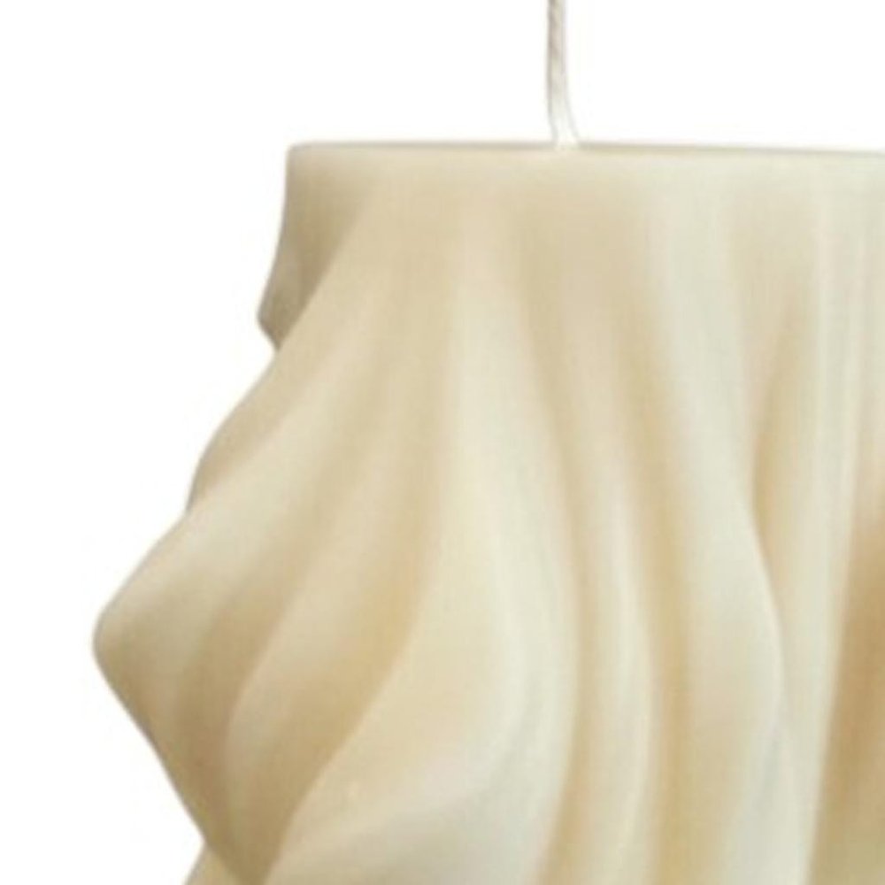 4" White Lavender And Sage Scented Dimensional Twist Candle