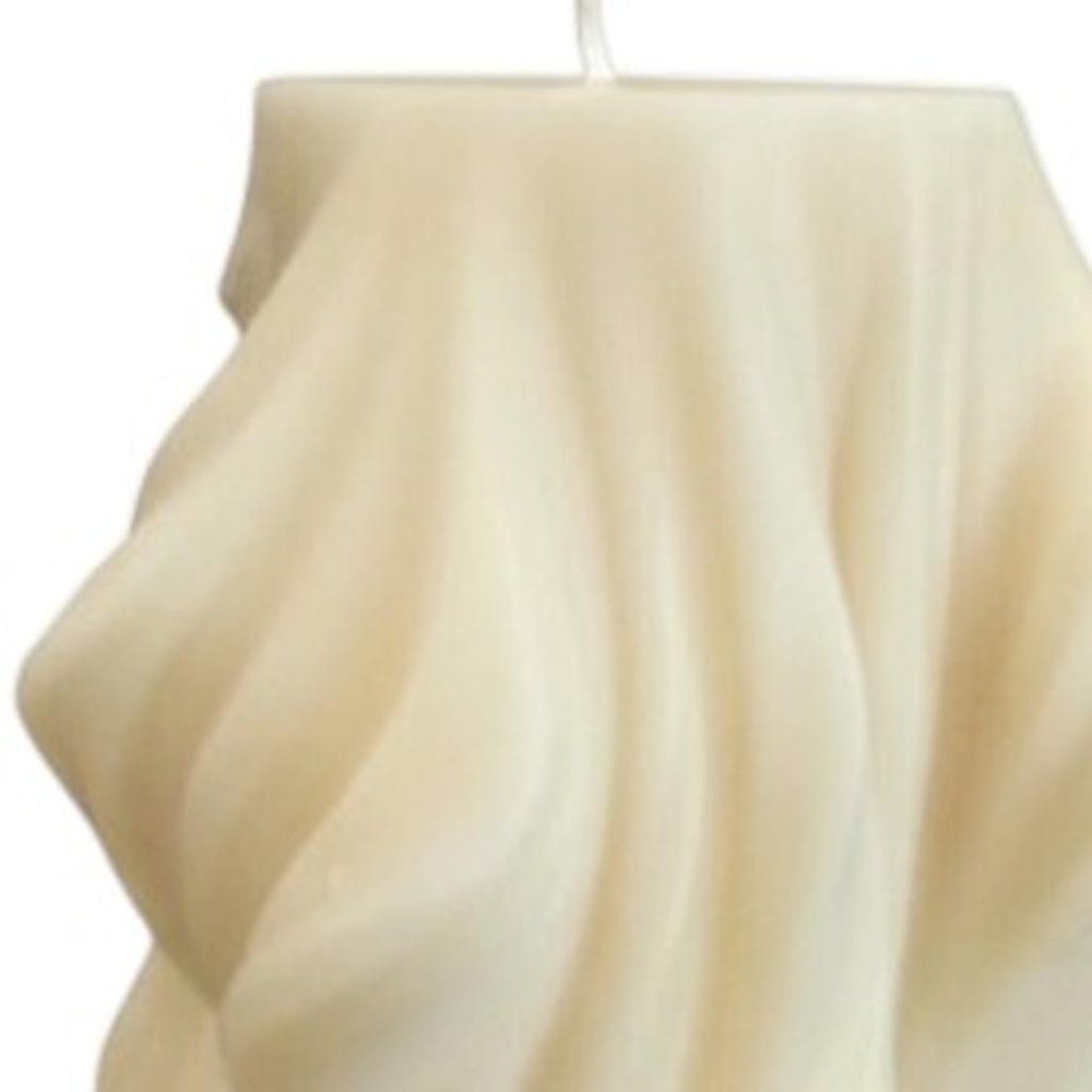 4" White Lavender And Sage Scented Dimensional Twist Candle