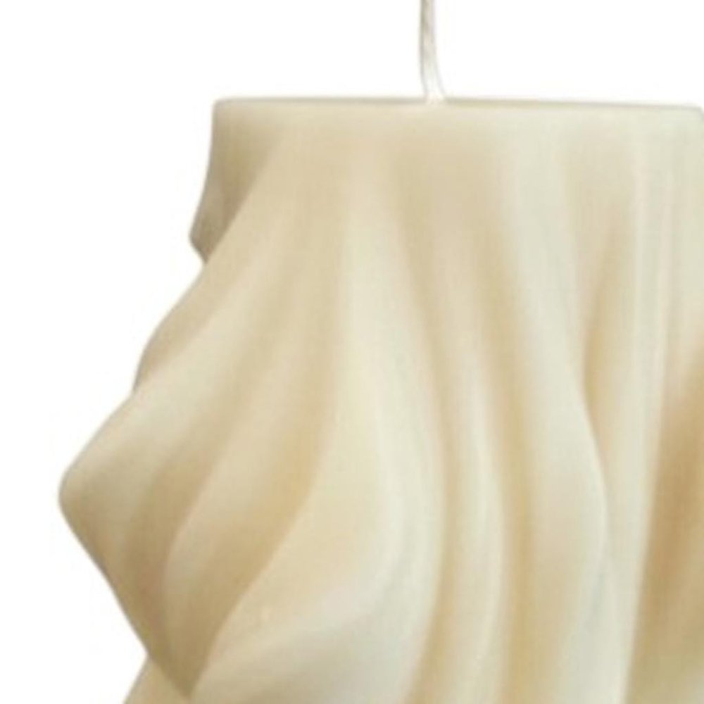 4" White Lavender And Sage Scented Dimensional Twist Candle