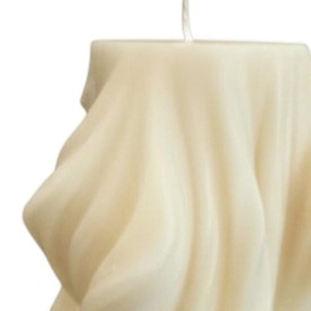 4" White Lavender And Sage Scented Dimensional Twist Candle