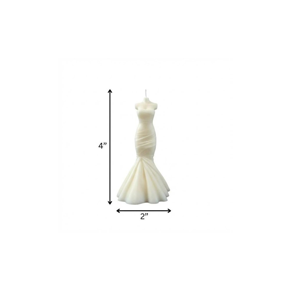 4" Ivory Lavender And Sage Scented Dimensional Form Candle
