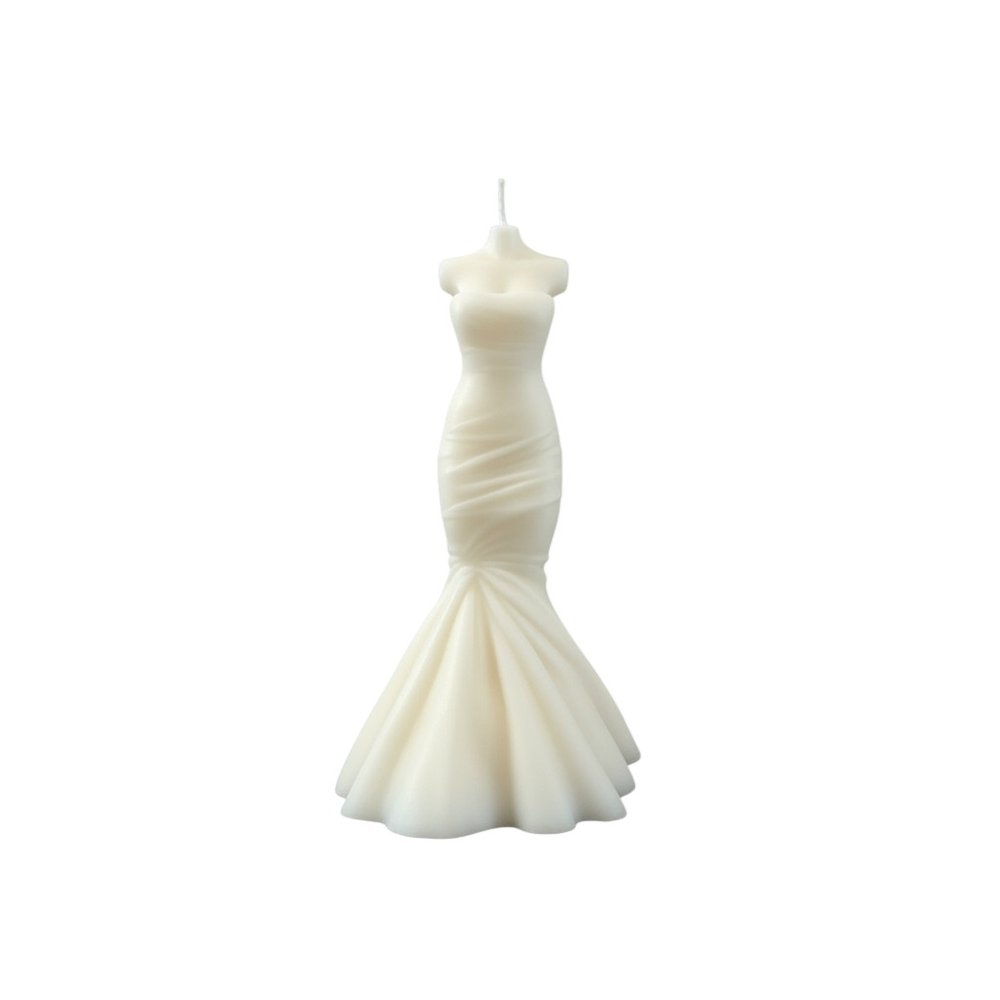 4" Ivory Lavender And Sage Scented Dimensional Form Candle