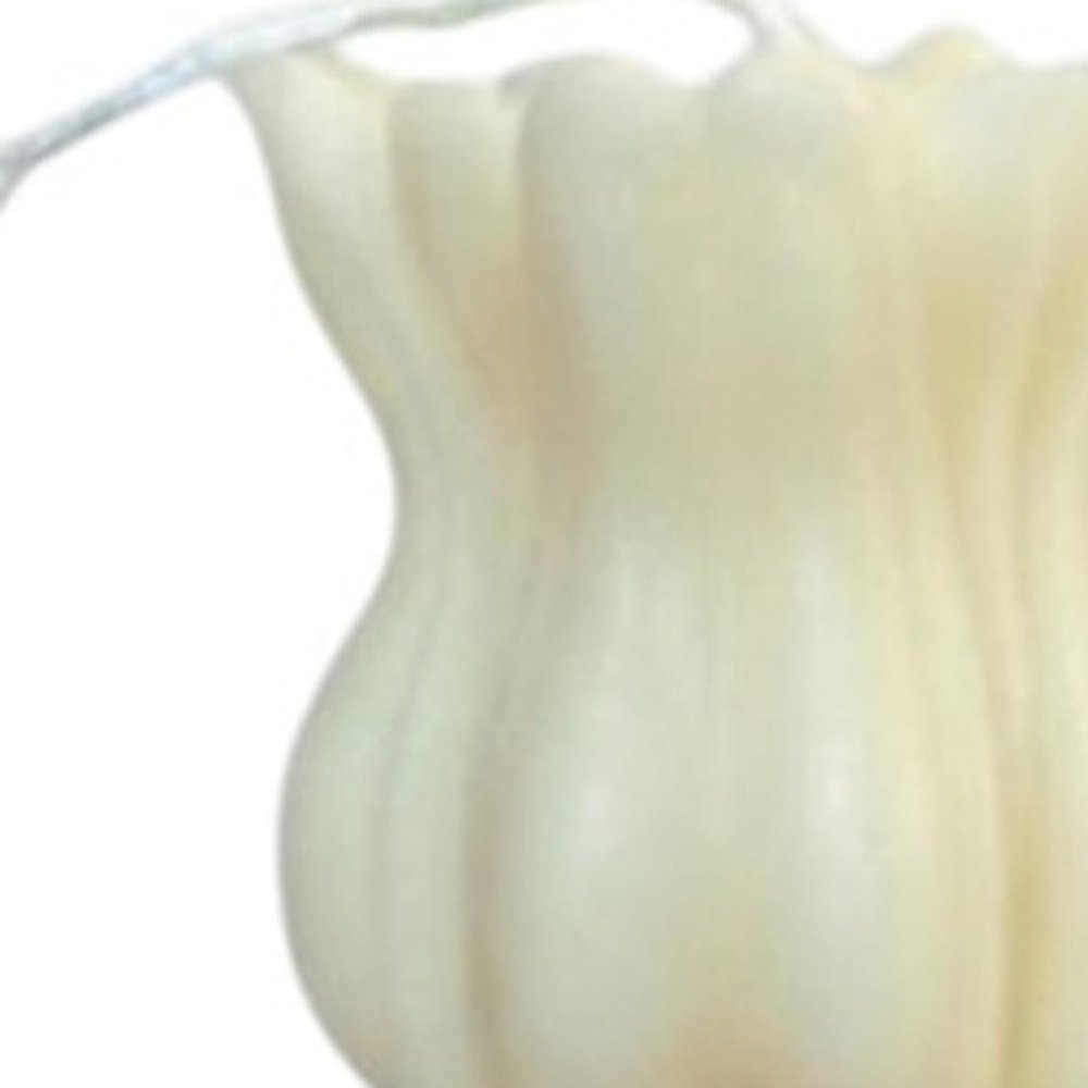 5" Ivory Unscented Dimensional Flower Candle Round Novelty