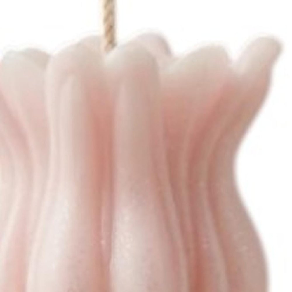 5" Pink Unscented Dimensional Flower Candle Round Novelty