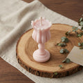 5" Pink Unscented Dimensional Flower Candle Round Novelty