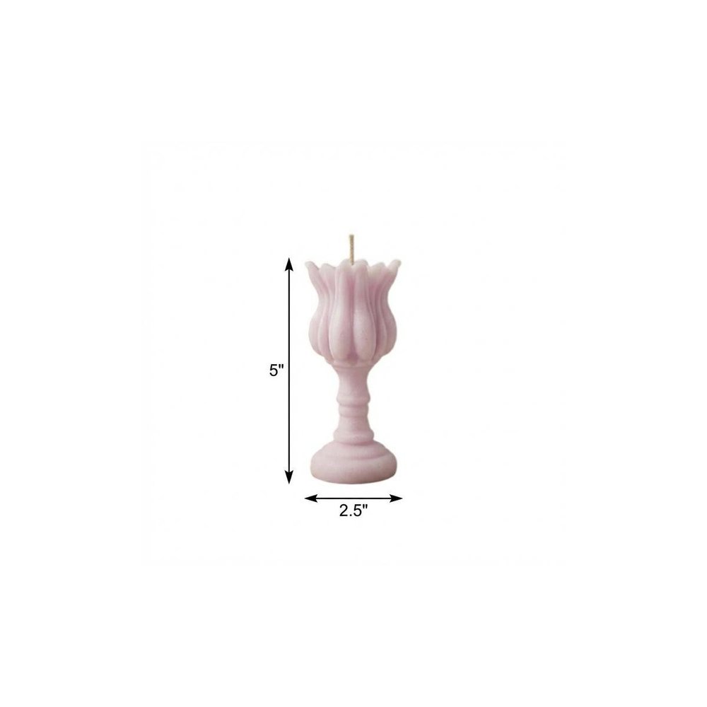 5" Orchid Unscented Dimensional Flower Candle Round Novelty