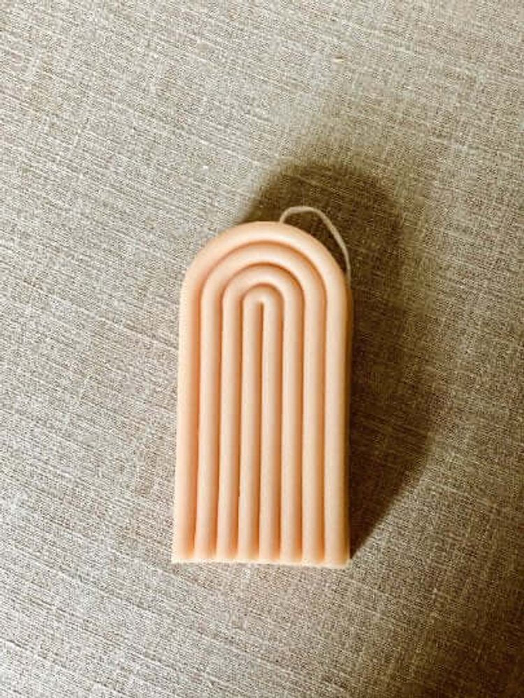3" Peach Unscented Candle Round Pillar