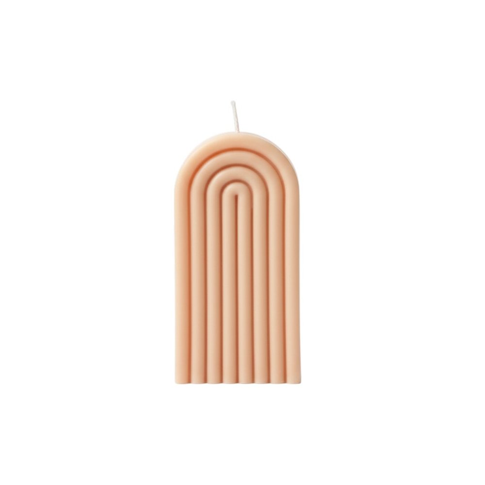 3" Peach Unscented Candle Round Pillar