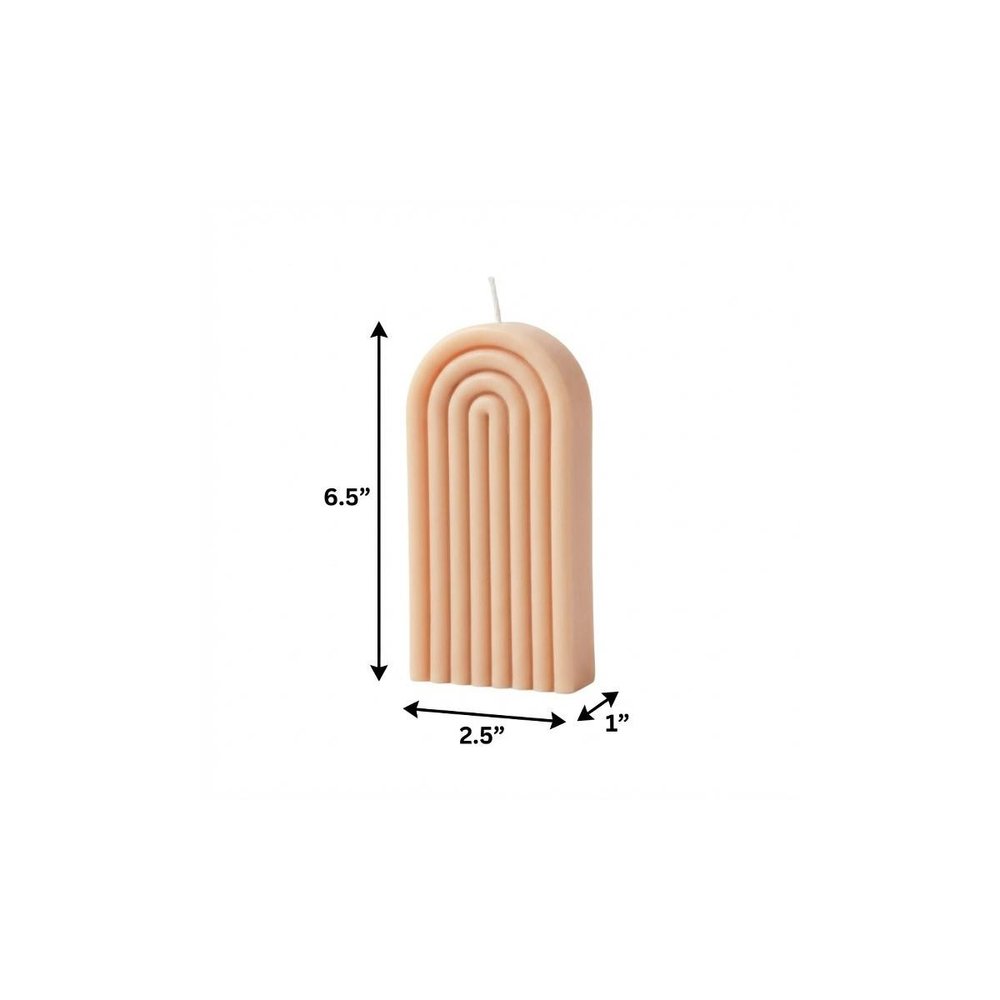 3" Peach Unscented Candle Round Pillar
