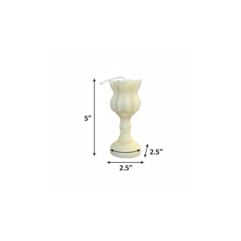 5" Ivory Rose Petals Scented Dimensional Flower Candle Round Novelty