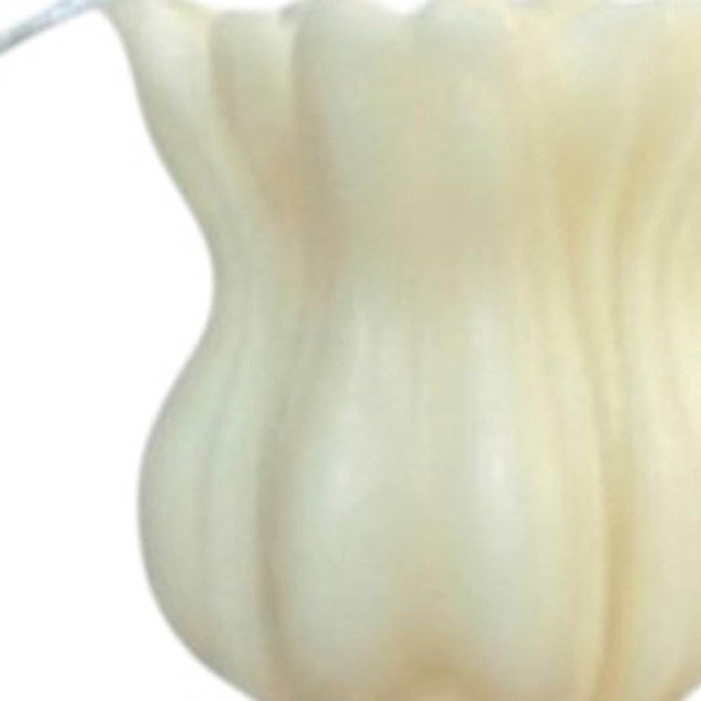 5" Ivory Rose Petals Scented Dimensional Flower Candle Round Novelty