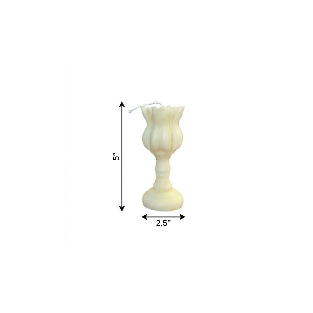 5" Ivory Rose Petals Scented Dimensional Flower Candle Round Novelty