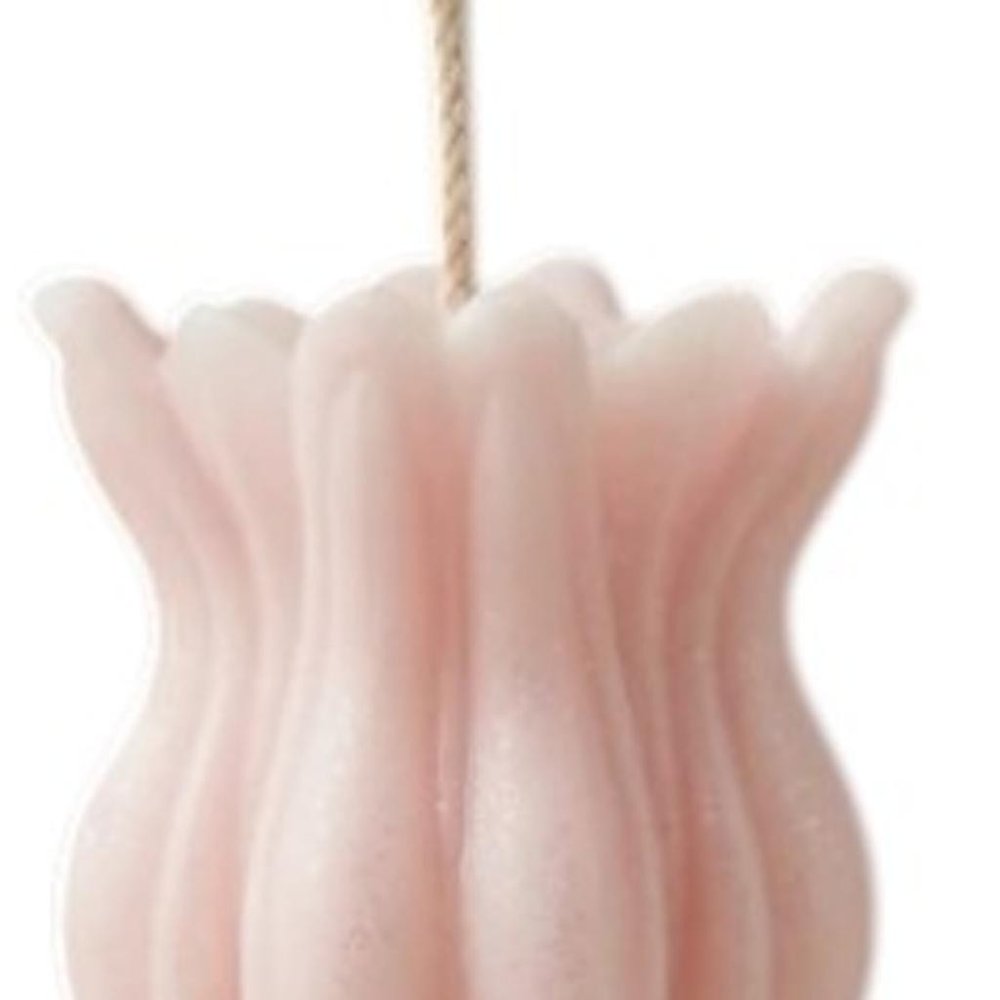 5" Pink Rose Petals Scented Dimensional Flower Candle