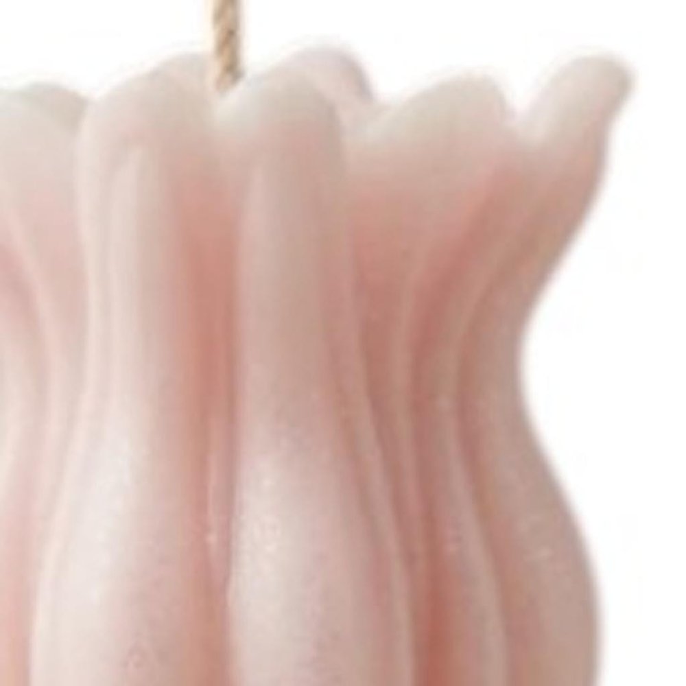 5" Pink Rose Petals Scented Dimensional Flower Candle