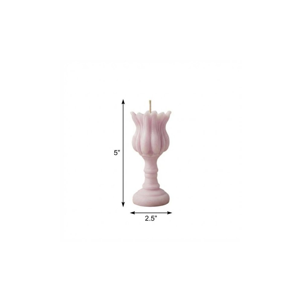 5" Orchid Rose Petals Scented Dimensional Flower Candle Round Novelty