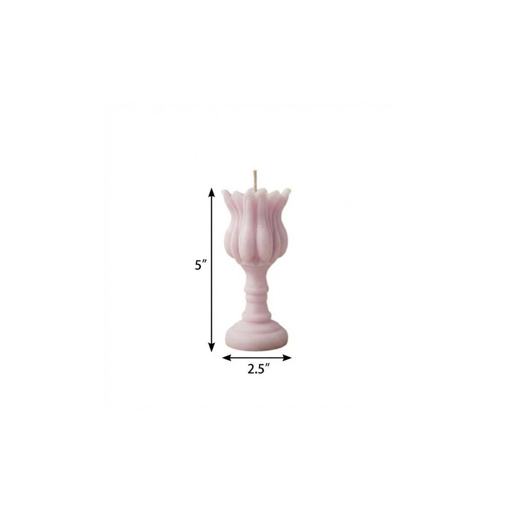 5" Orchid Rose Petals Scented Dimensional Flower Candle Round Novelty