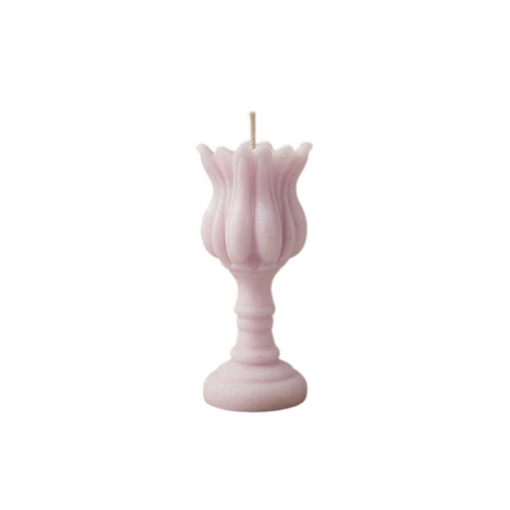 5" Orchid Rose Petals Scented Dimensional Flower Candle Round Novelty