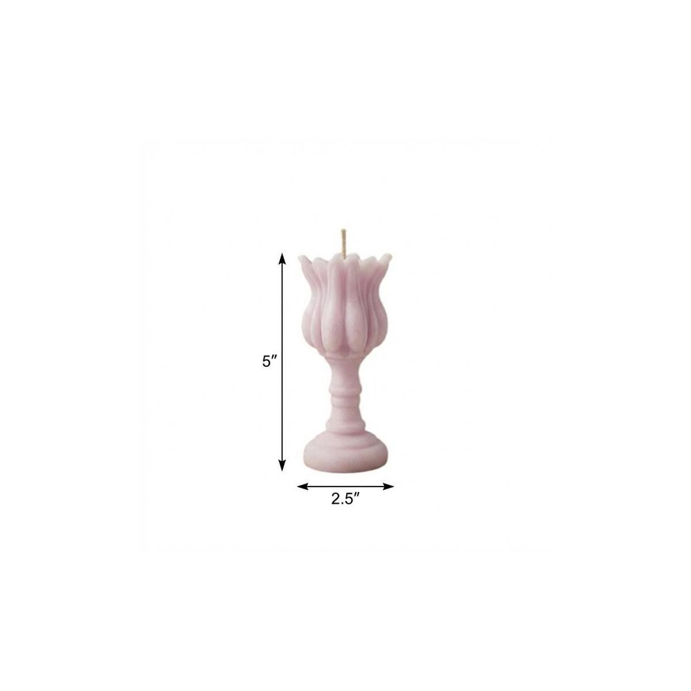5" Orchid Rose Petals Scented Dimensional Flower Candle Round Novelty