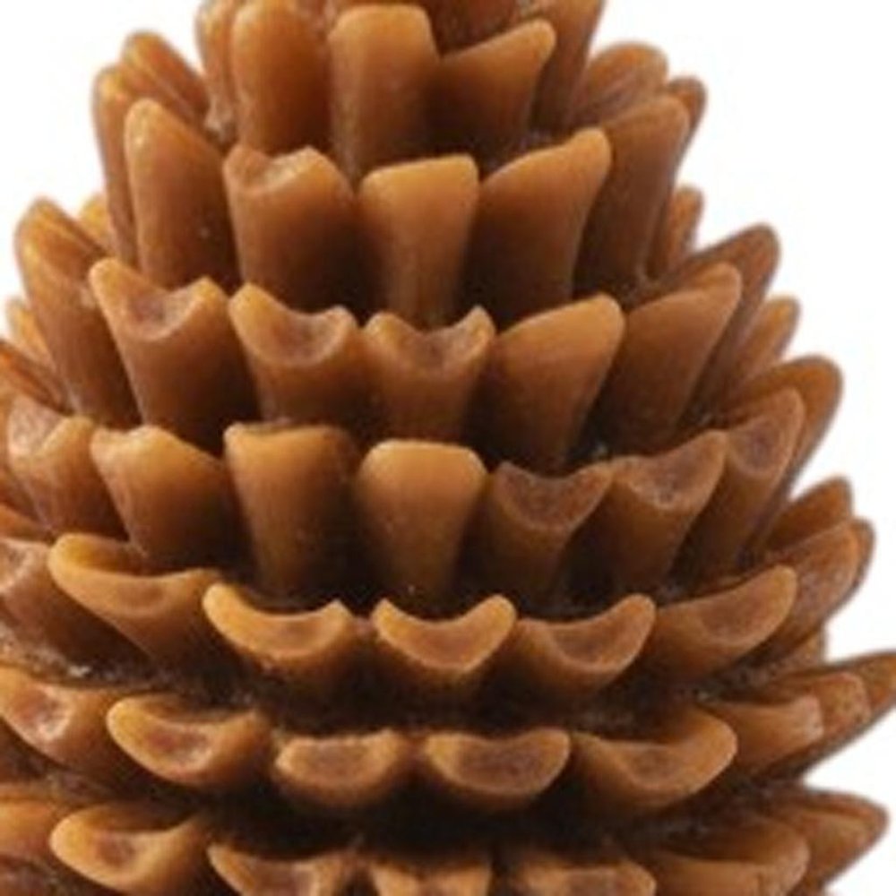 3" Brown Autumn Harvest Scented Dimensional Pinecone Candle detail shot of the brown finish.