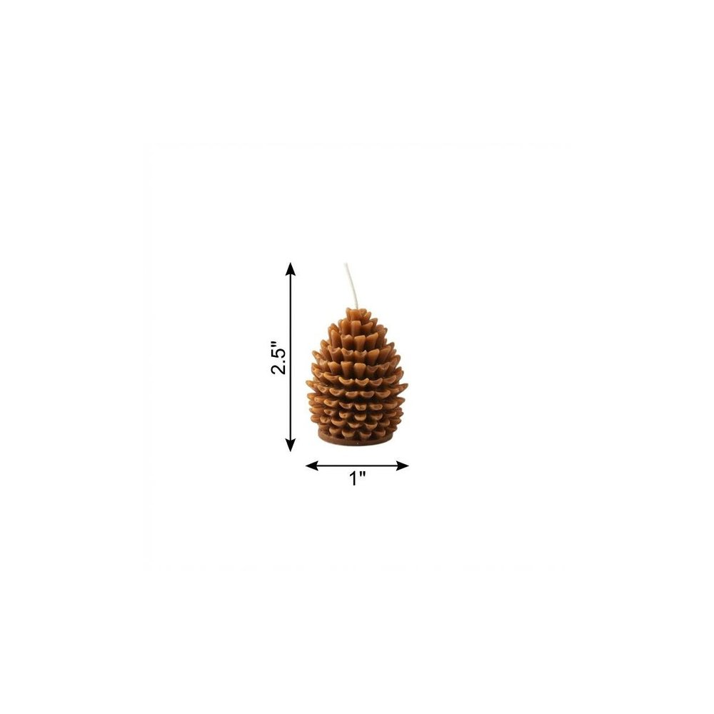 3" Brown Autumn Harvest Scented Dimensional Pinecone Candle