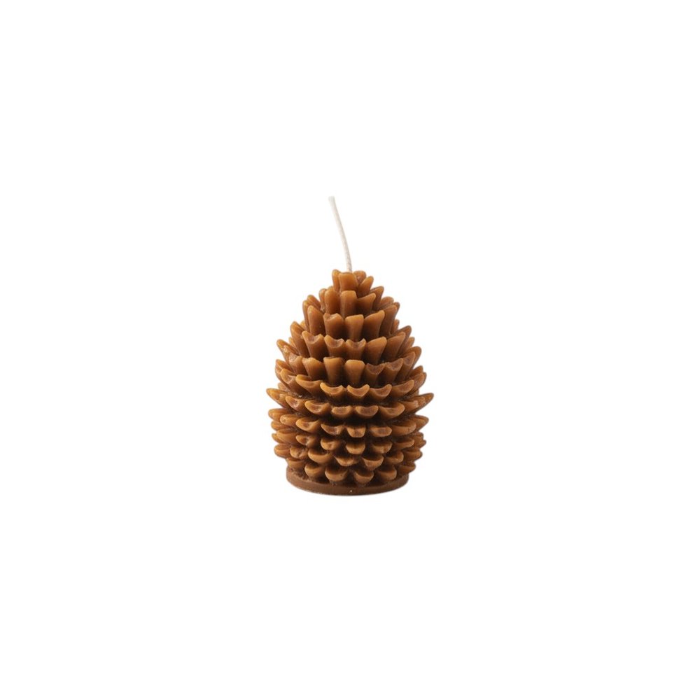 3" Brown Unscented Dimensional Pinecone Candle