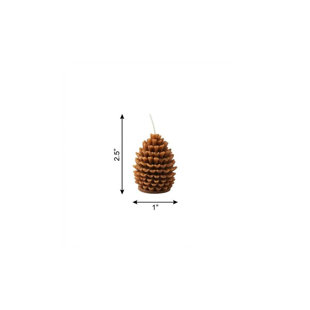 3" Brown Unscented Dimensional Pinecone Candle