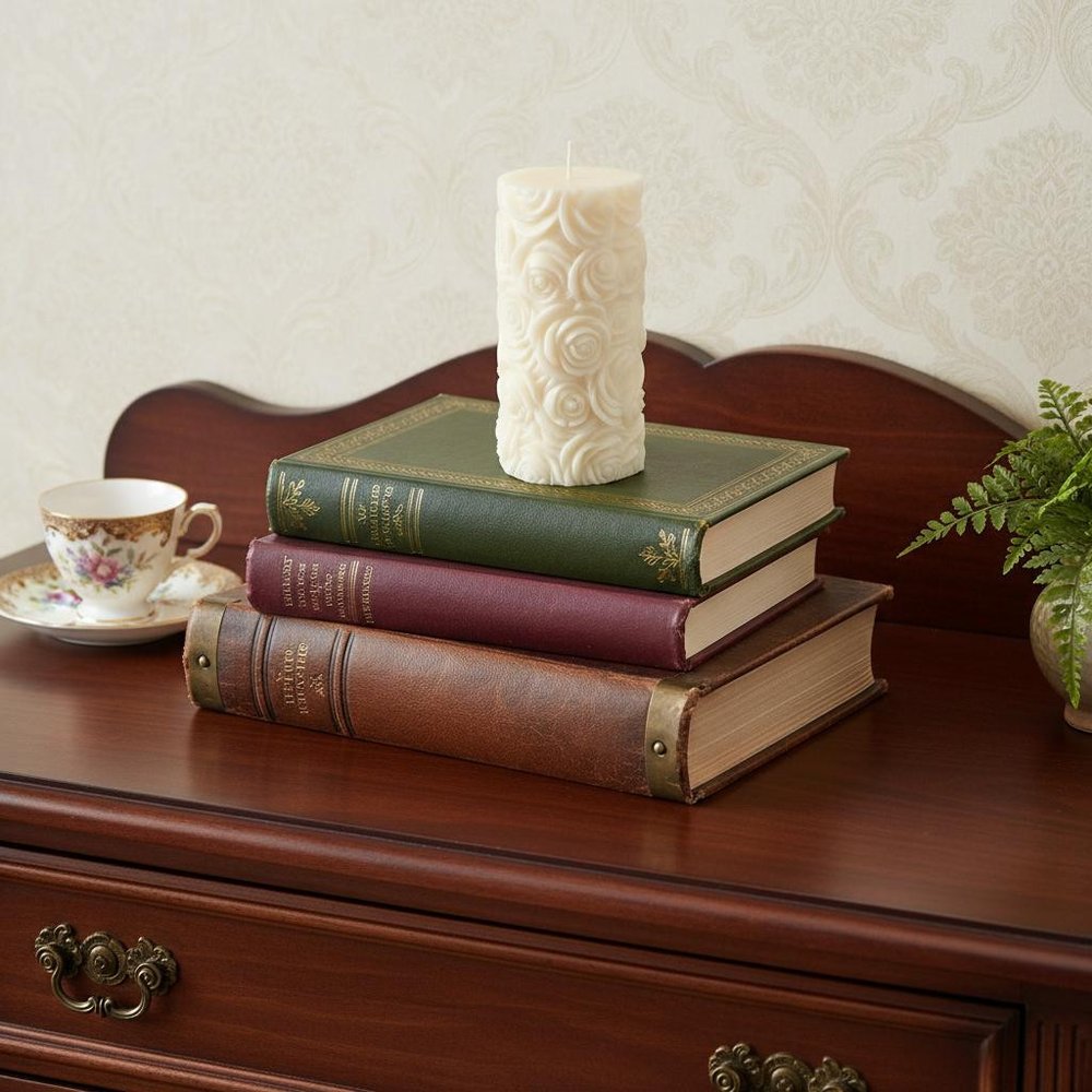2" Ivory Day at the Spa Scented Candle Cylinder Pillar