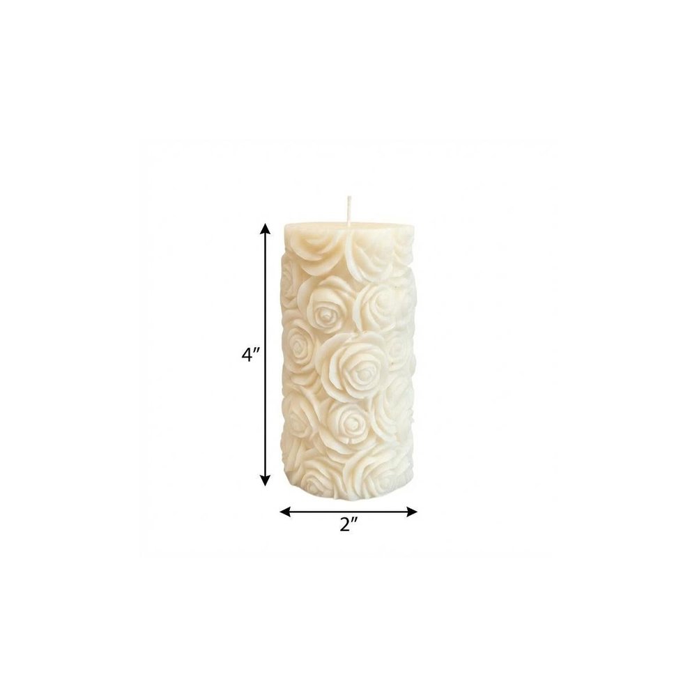 2" Ivory Day at the Spa Scented Candle Cylinder Pillar