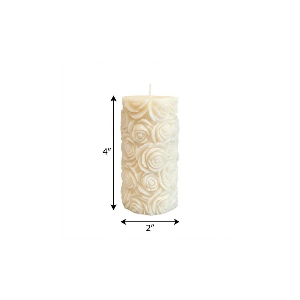 2" Ivory Day at the Spa Scented Candle Cylinder Pillar