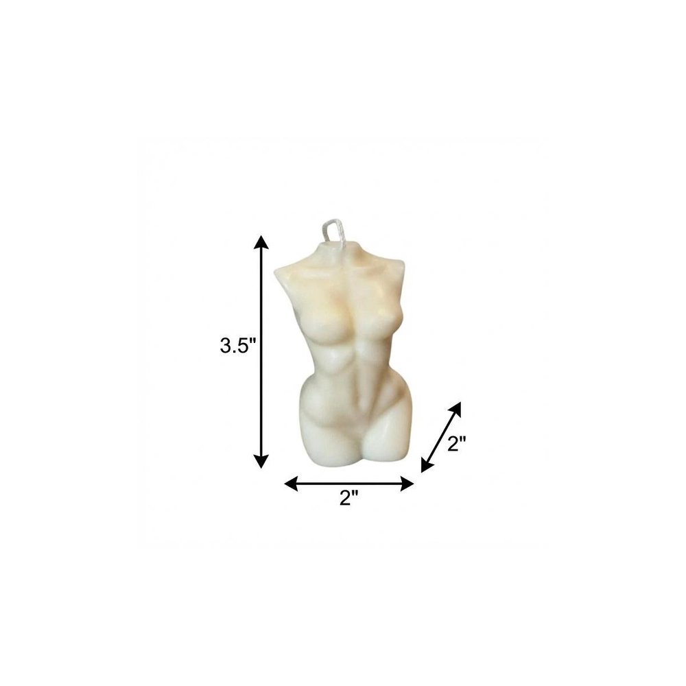4" Ivory Black Ice Scented Dimensional Female Form Candle
