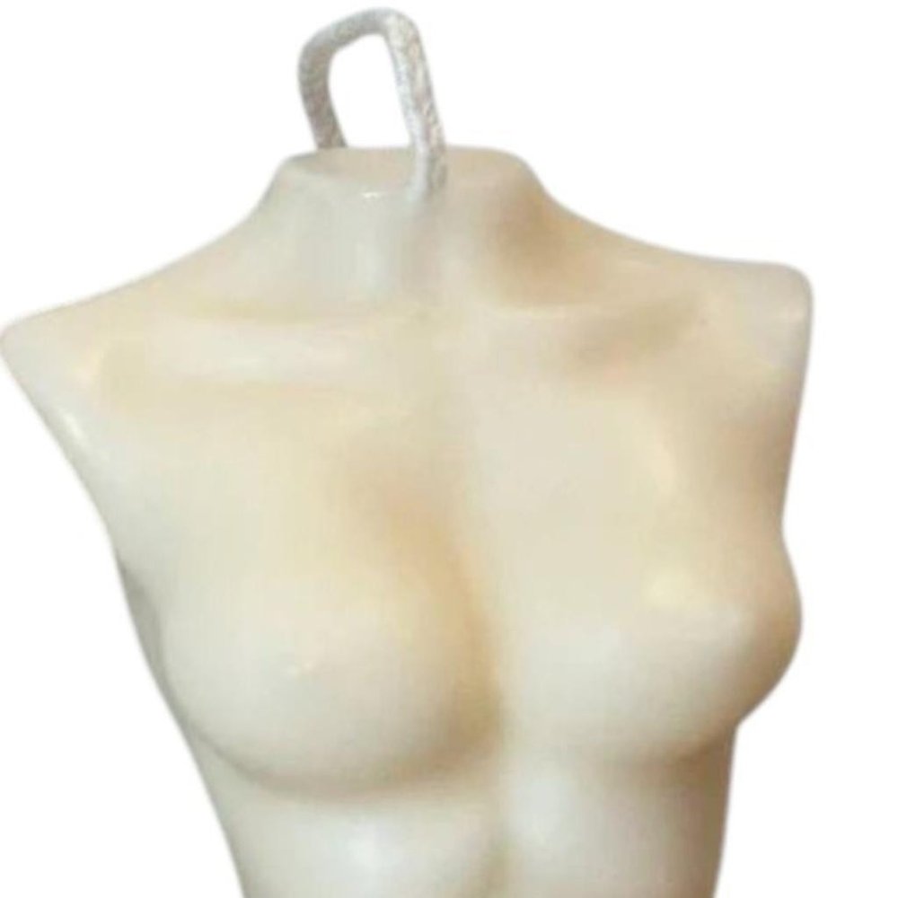 4" Ivory Black Ice Scented Dimensional Female Form Candle