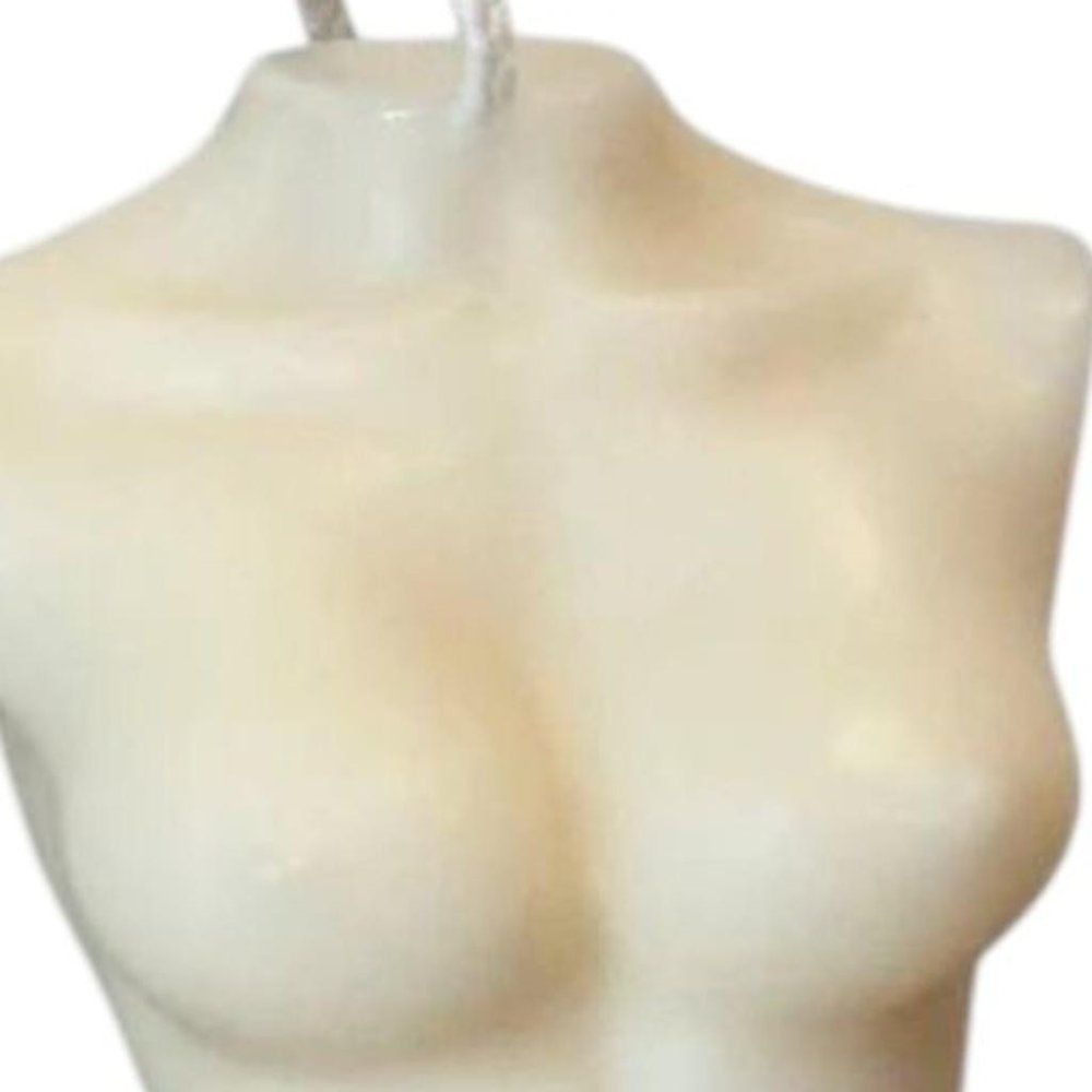 4" Ivory Black Ice Scented Dimensional Female Form Candle