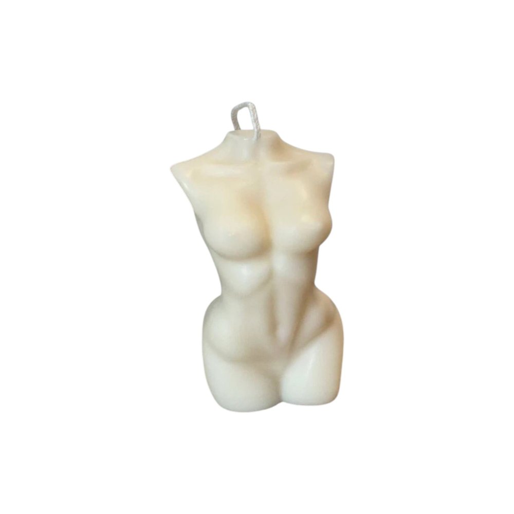 4" Ivory Black Ice Scented Dimensional Female Form Candle