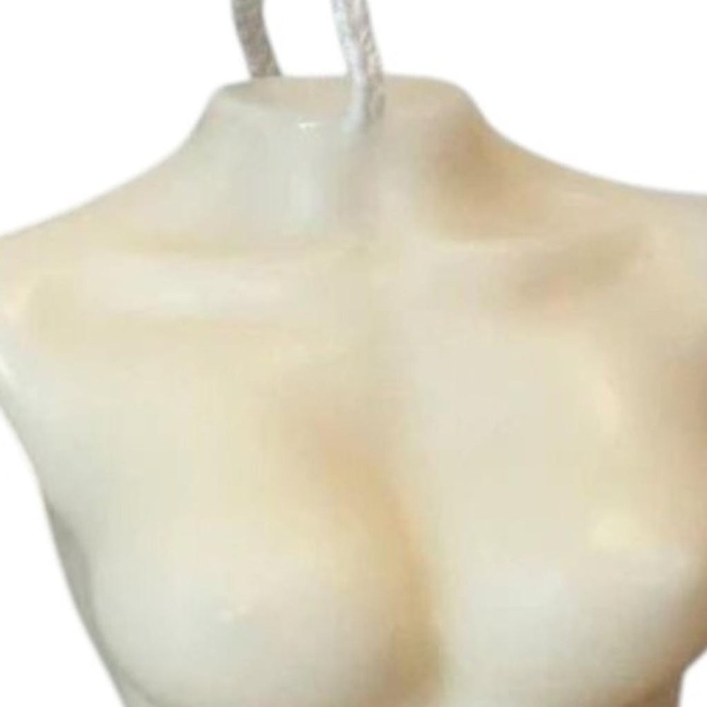 4" Ivory Black Ice Scented Dimensional Female Form Candle