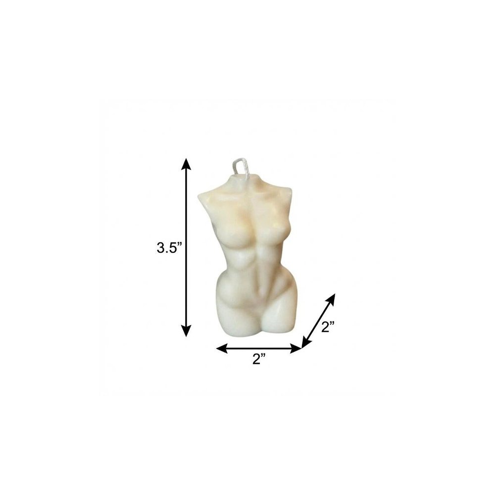 4" Ivory Black Ice Scented Dimensional Female Form Candle