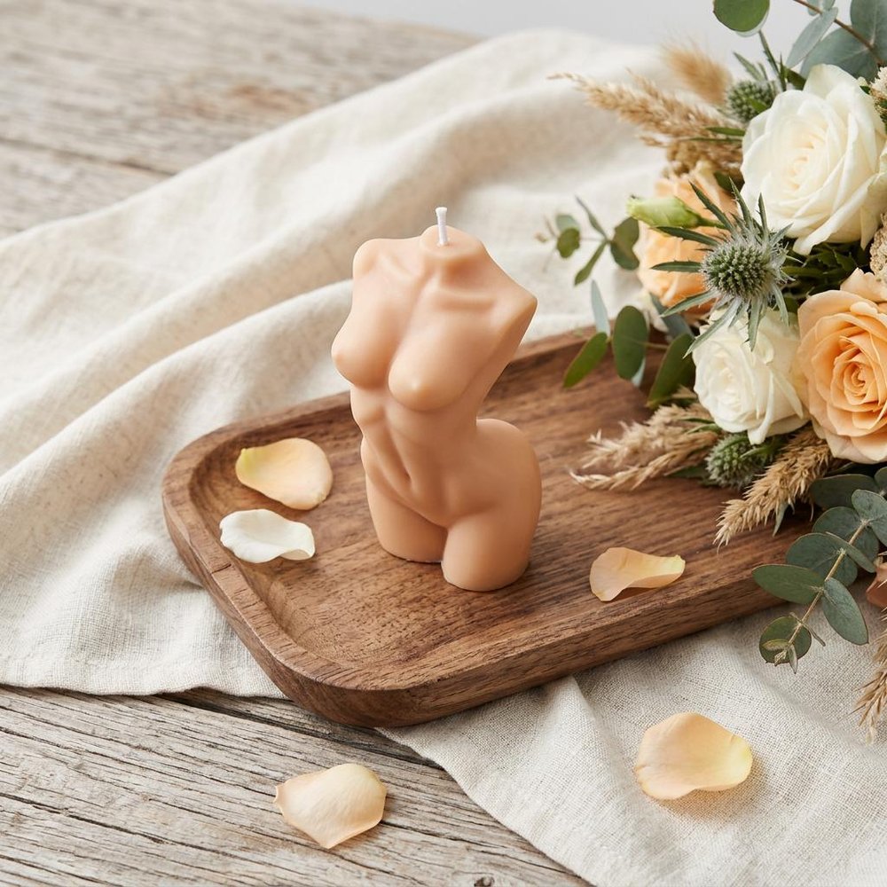 4" Natural Unscented Dimensional Female Form Candle