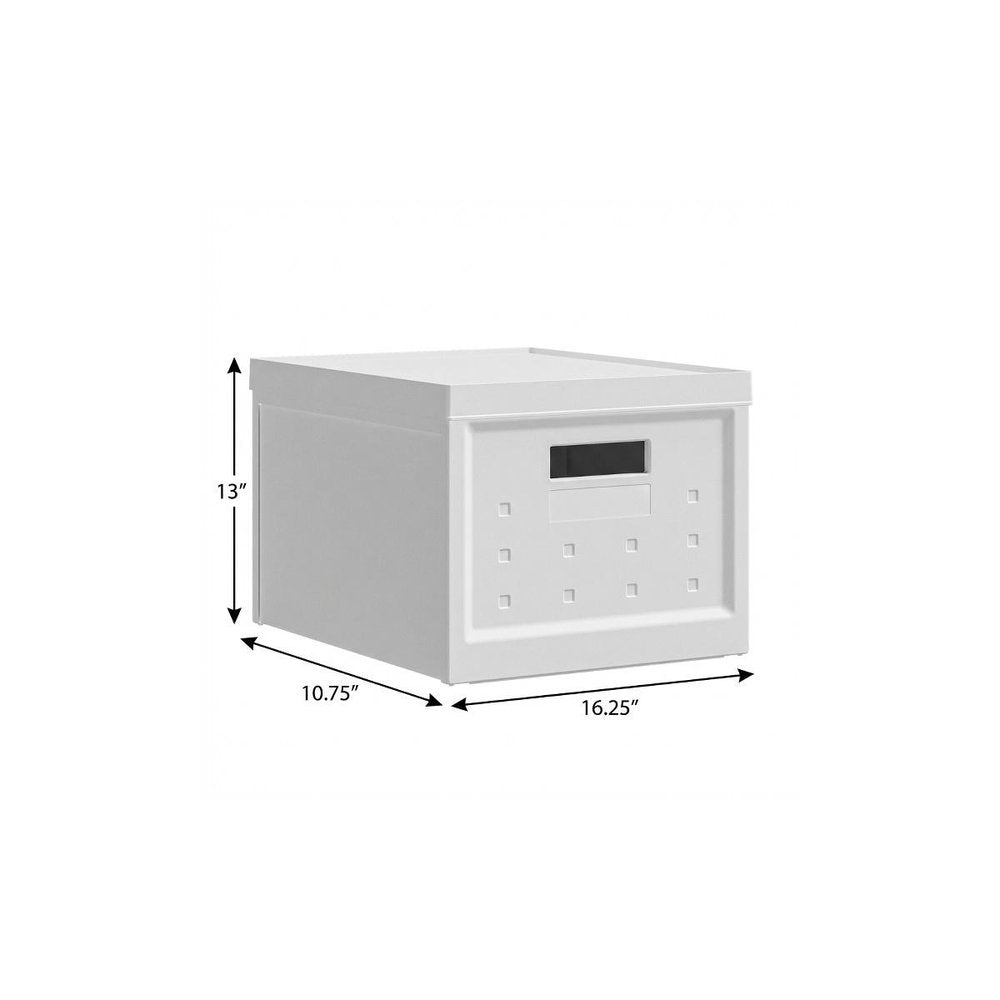 Set of Two White Collapsible Heavy Duty Plastic Cube or Bin With Lid