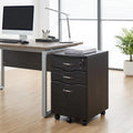 16" Espresso Wood Three Drawers Filing Cabinet