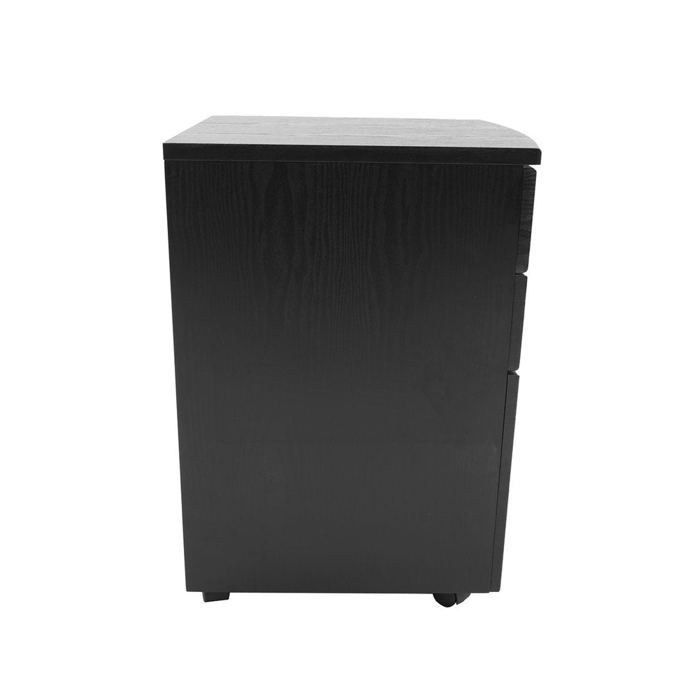 16" Espresso Wood Three Drawers Filing Cabinet