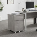16" Gray Wood Two Drawers Filing Cabinet