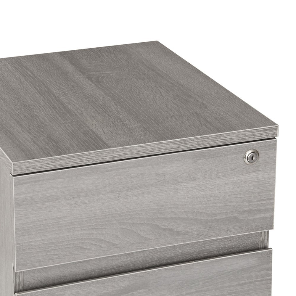 16" Gray Wood Two Drawers Filing Cabinet