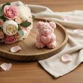 4" Pink Unscented Dimensional Teddy Bear Candle
