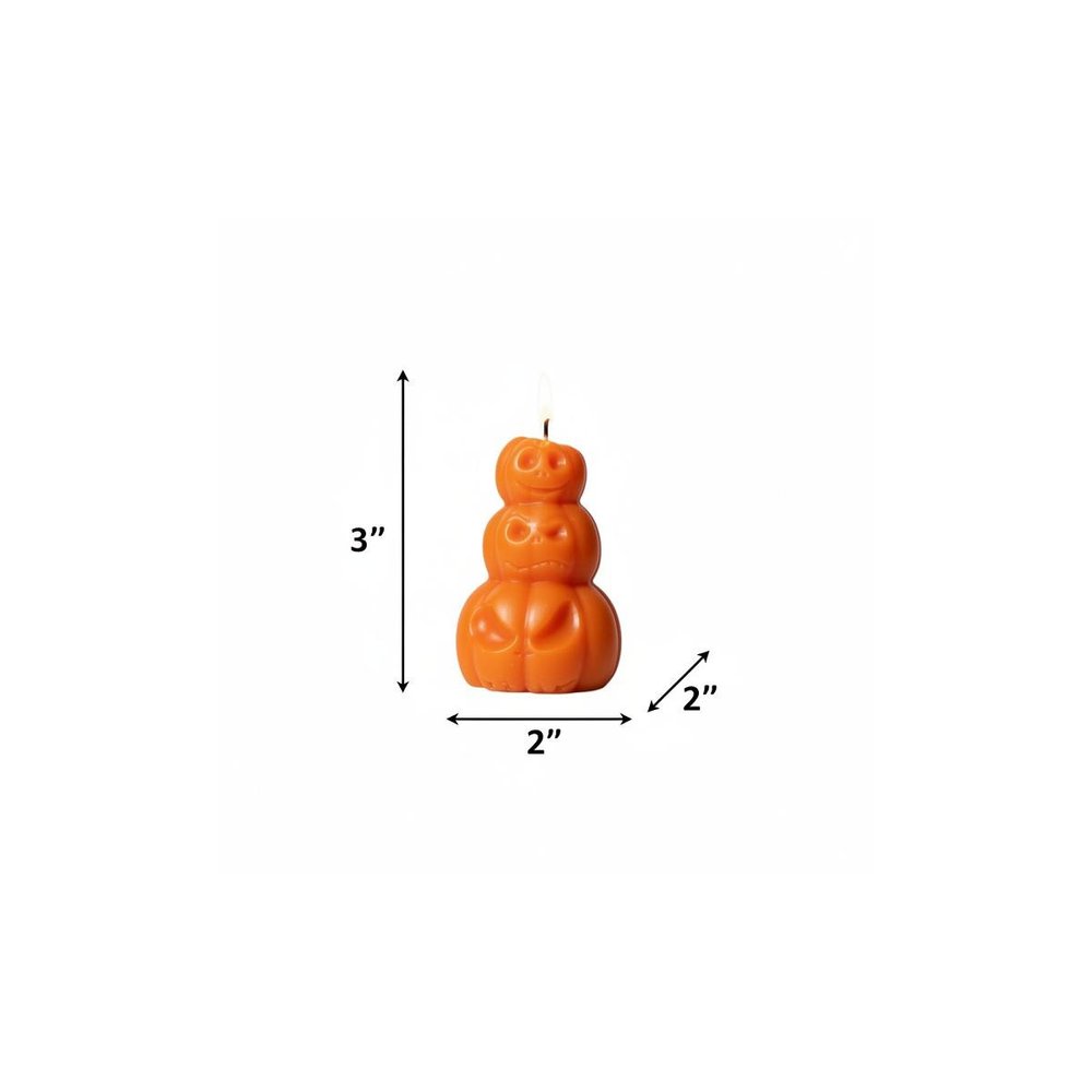 3" Orange Pumpkin And Apple Scented Dimensional Pumpkin Candle Novelty Novelty