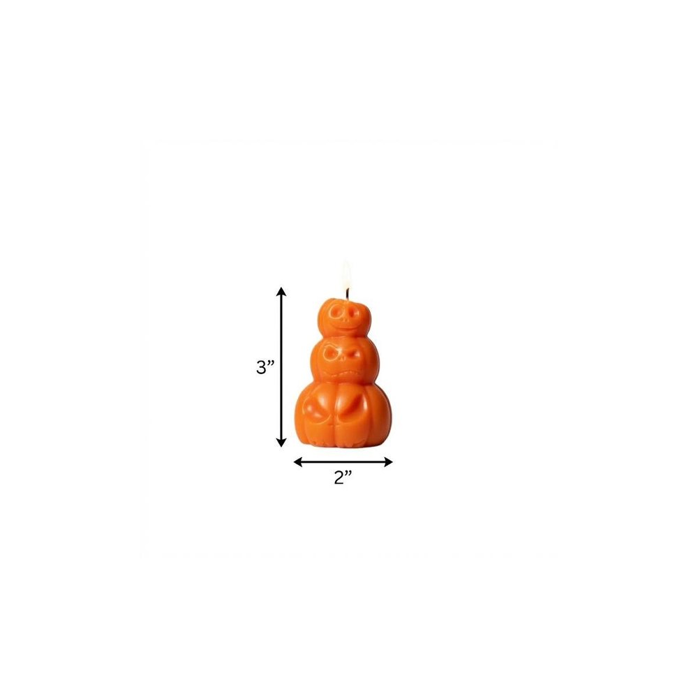 3" Orange Pumpkin And Apple Scented Dimensional Pumpkin Candle Novelty Novelty