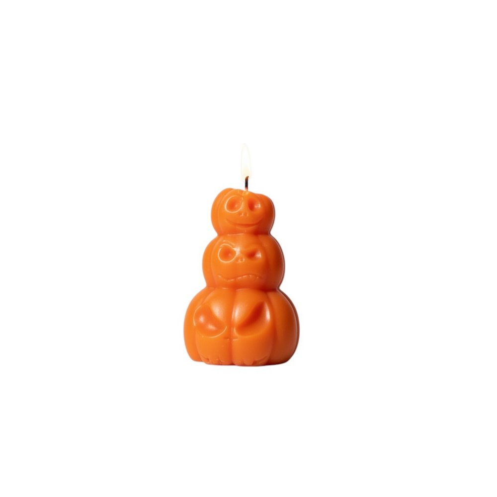 3" Orange Pumpkin And Apple Scented Dimensional Pumpkin Candle Novelty Novelty