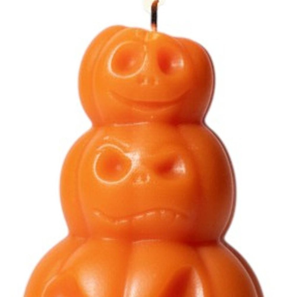 3" Orange Pumpkin And Apple Scented Dimensional Pumpkin Candle Novelty Novelty