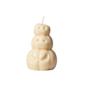 3" Ivory Pumpkin And Apple Scented Dimensional Pumpkin Trio Soy Wax Candle. Candle isolated on a plain white background, showing its ivory color.