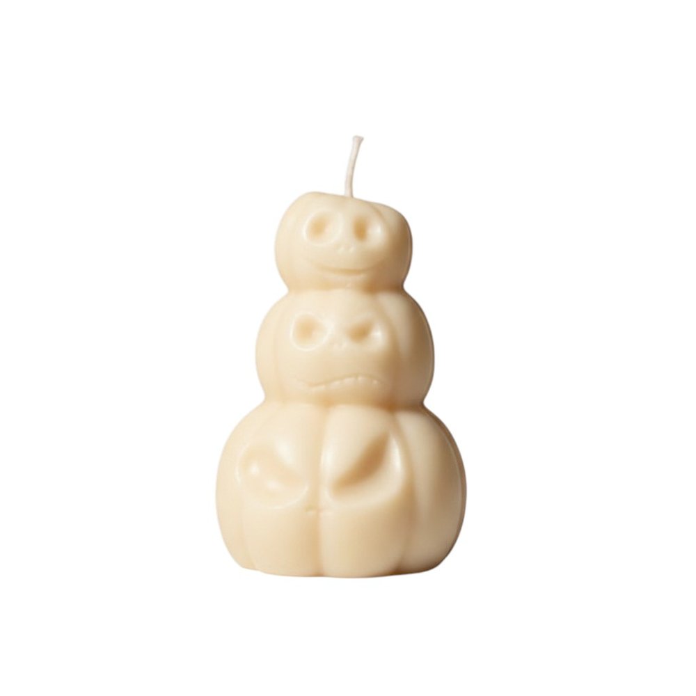 3" Ivory Pumpkin And Apple Scented Dimensional Pumpkin Candle Novelty Novelty