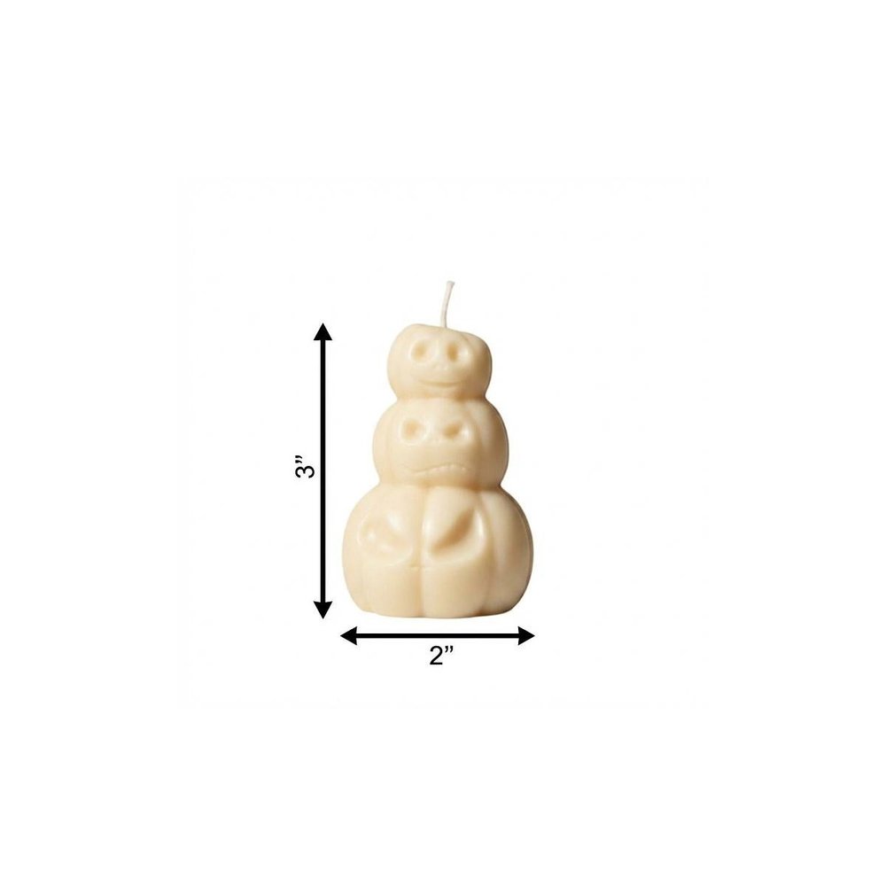 3" Ivory Pumpkin And Apple Scented Dimensional Pumpkin Candle Novelty Novelty